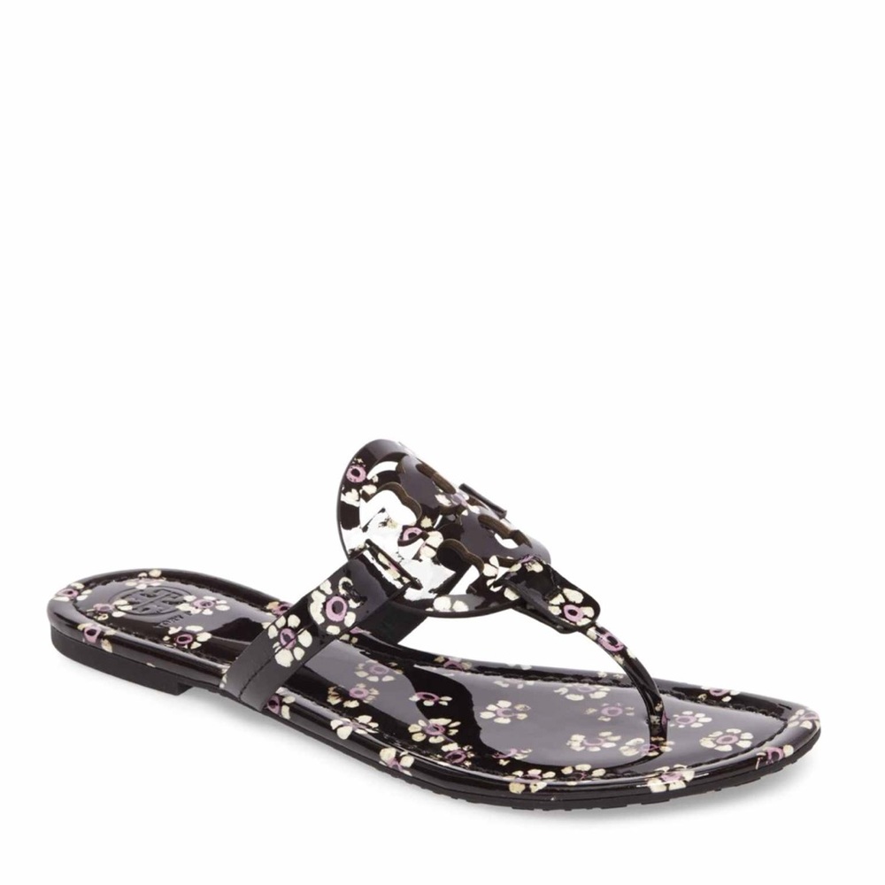 TORY BURCH Patent floral logo sandal NWT 8 only - Picture 3 of 3